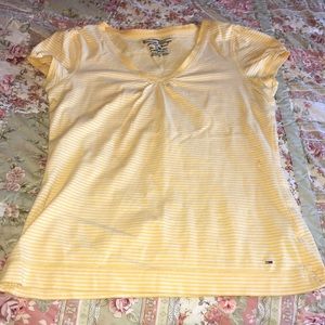 Yellow n white striped tee
